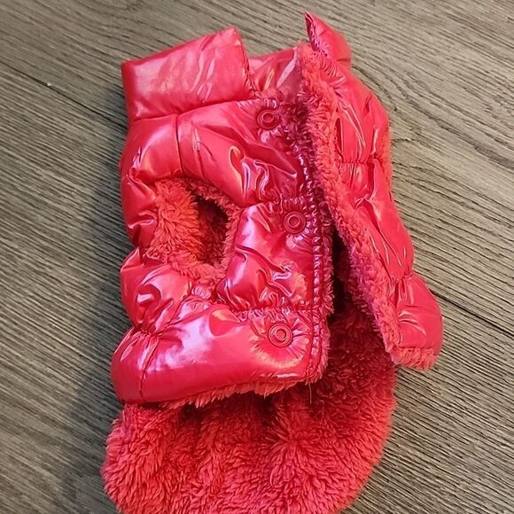 NWT Dog Winter Puffer Jacket Fleece inside Snaps Sz XS Chihuahua Small Dog Gift - Picture 5 of 12